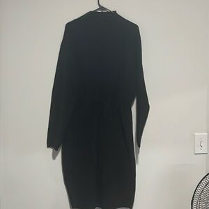 Black long sleeve sweater dress